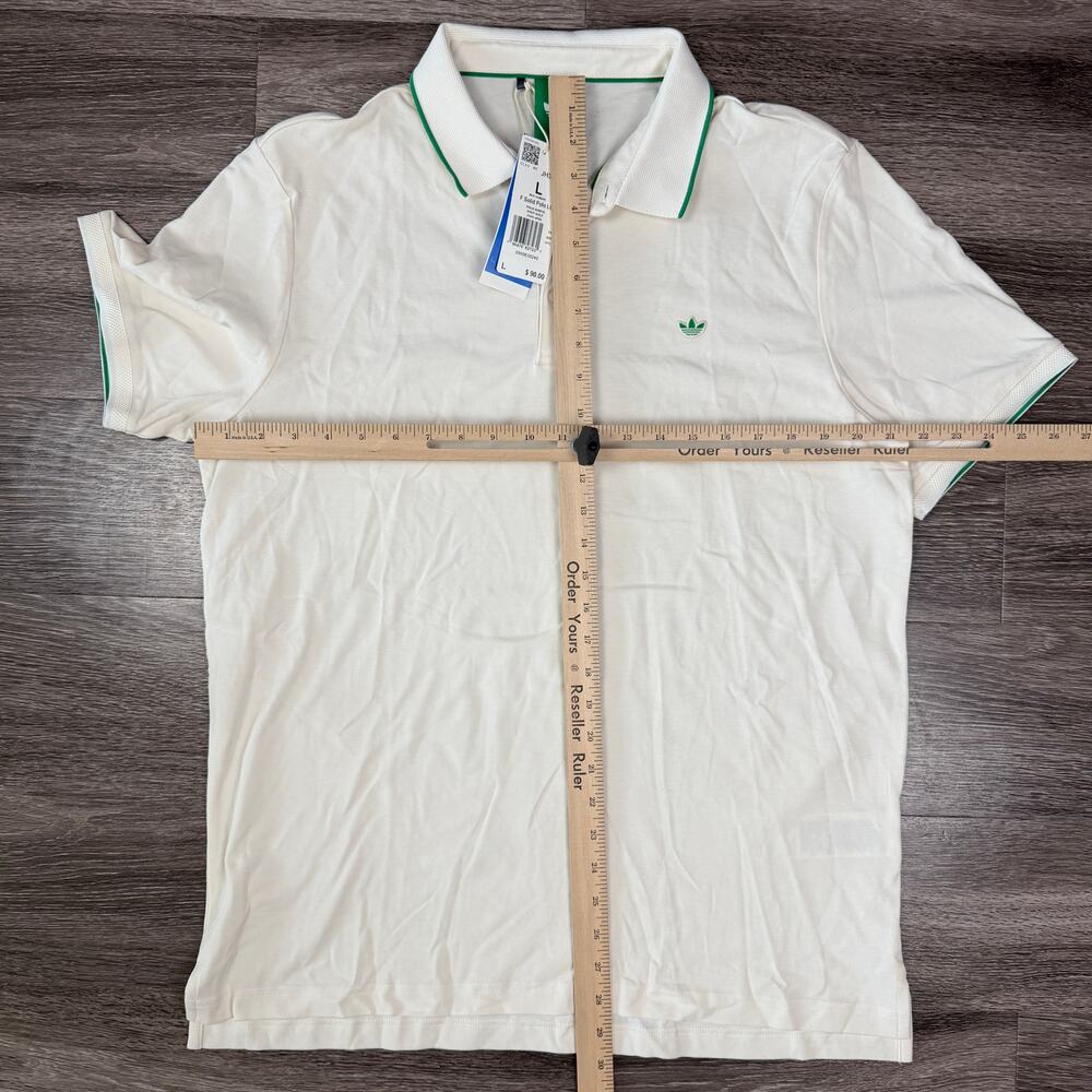Adidas Men’s L Originals Twistknit Trefoil Golf Polo Shirt White Large JH3861 - Picture 3 of 4